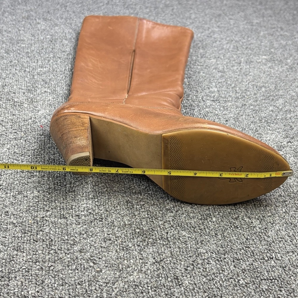 Vintage Frye Tall Campus Boots Cognac Brown Leather Heeled Women's 8 USA Boho - Picture 15 of 16